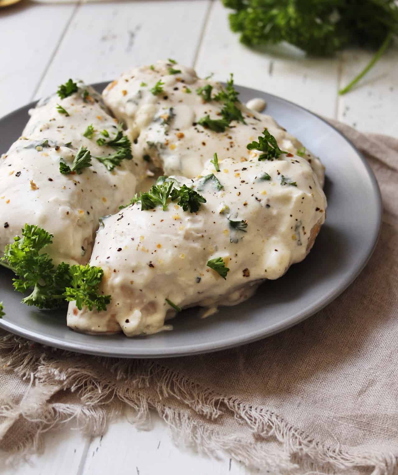 Keto Garlic Butter Chicken With Cream Cheese Sauce 