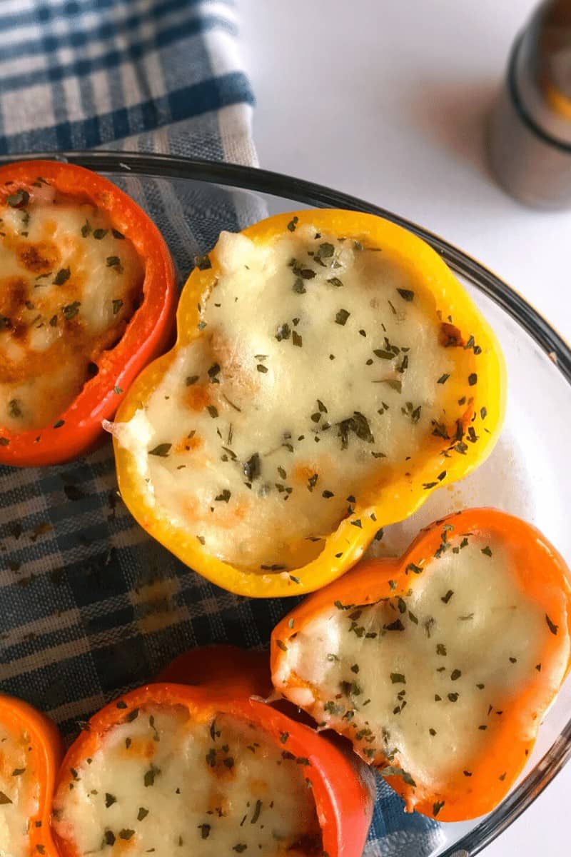 Keto Ground Beef & Cheese Stuffed Peppers
