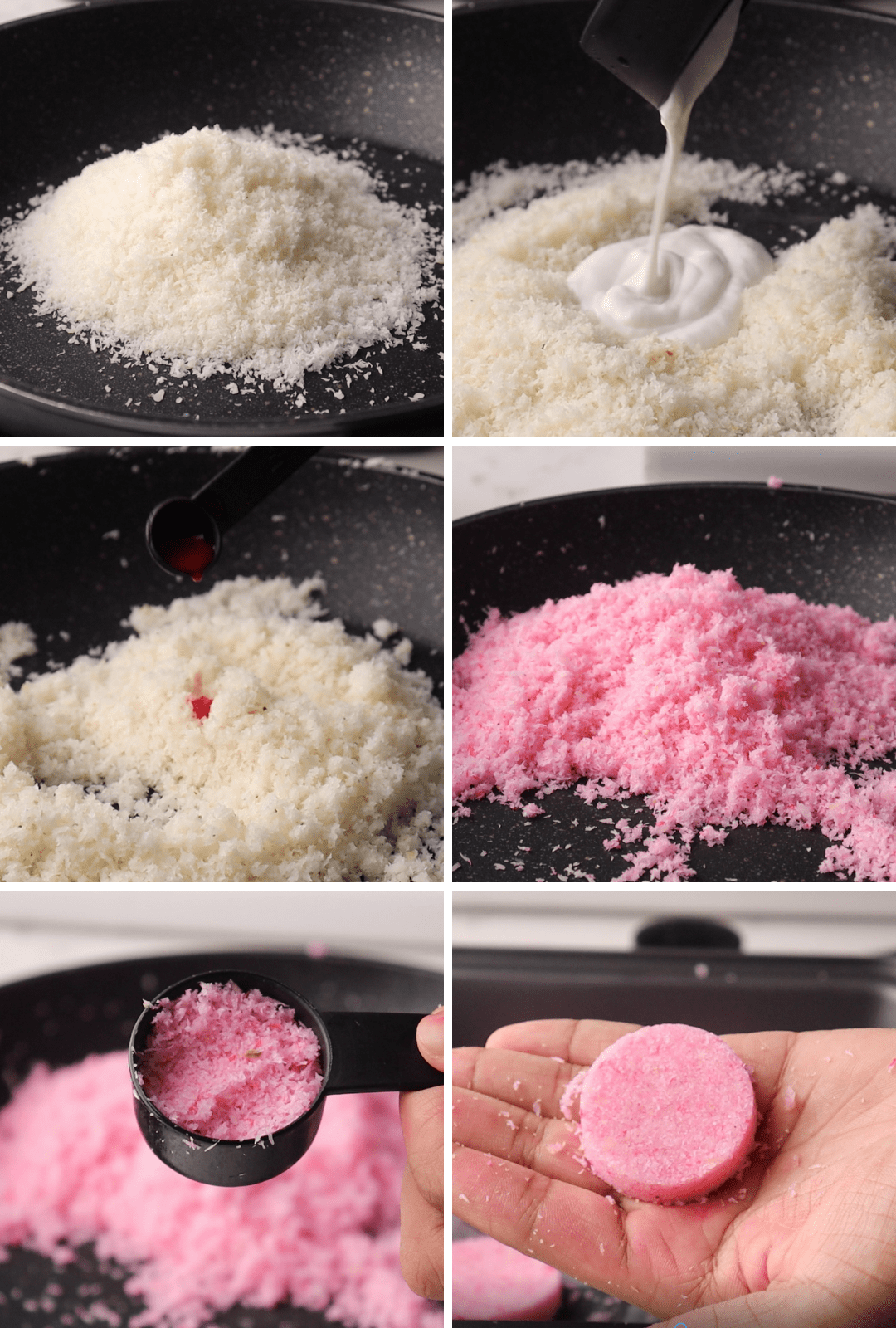 keto-sugar-free-coconut-barfi-fudge-procedure-collage